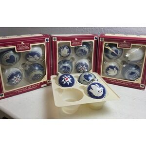 Vintage 1985 Mary‎ Emmerling American Country Collection Ornaments Glass 15 pcs.